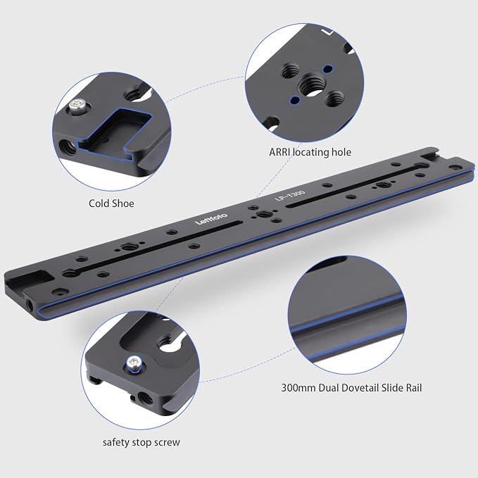 LEFTFOTO 300mm Dovetail Slide Rail,Arca Swiss Type Quick Release Plate - Image 4