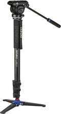 Benro A48FD Aluminum Video Monopod with S4PRO Fluid Head – 3-Leg Base, Smooth Pan/Tilt Motion, Sliding Quick-Release Plate & Travel-Friendly Support for Video Creators (A48FDS4PRO) by Benro