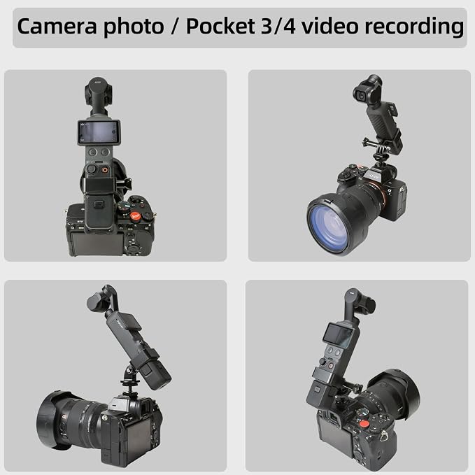 Cold Shoe Mount Adapter for DJI Osmo Pocket 3/4, Compatible with DJI Pocket 3/4/Xtra Muse Expansion Adapter, Adjustable Angle Top-Mount Fixing Bracket for DSLR Hot Shoe Mount - Image 4