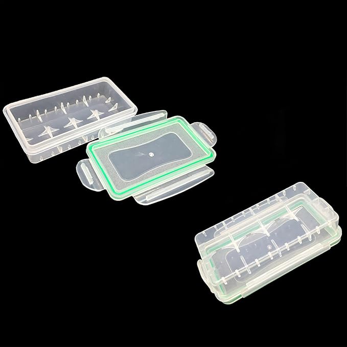 18650 Battery Storage Case Plastic Waterproof Battery Holder for 18650 and 16340 Batteries (4 Pack) - Image 2