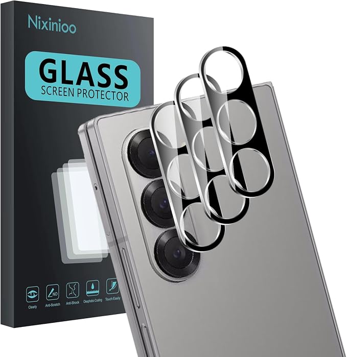 3 Pack Camera Lens Protector for Samsung Galaxy Z Fold 6 | Tempered Glass,Anti-Fingerprint,9H Hardness,Scratch Resistant,Easy to Install,Bubble Free,HD Clarity by Unknown