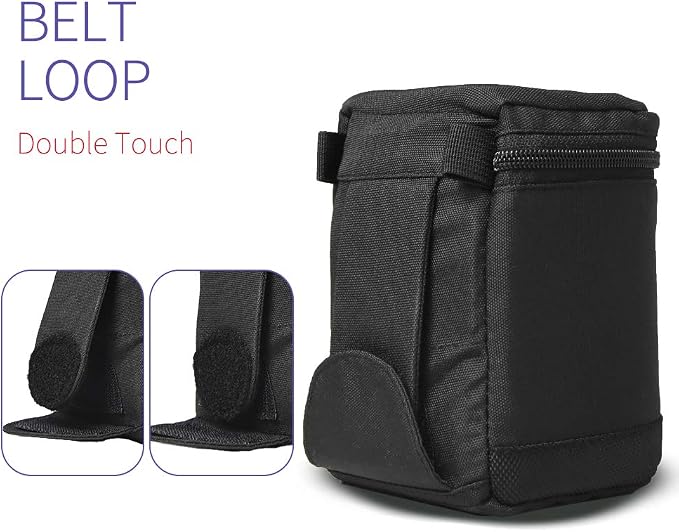 DSLR Lens Case Pouch for Small Camera Lens, Fits Up to 3.35" x 4.53" | Padded Lens Pouch – Water-Resistant, Zip Closure, Shoulder Strap, Fits Small DSLR Lenses, Ideal for Travel & Storage - Image 5