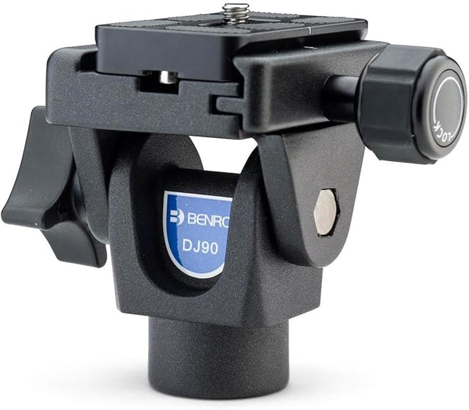 Benro Monopod Tilt Head – Compact Aluminum Video Head with 90° Tilt Range, 3/8"-16 Mount, 1/4"-20 Camera Screw & Fluid Motion for Monopods, Tripods & Video Rigs (DJ90) | Monopod tilt head with 10lb load capacity and quick-release plate for photography,... - Image 4