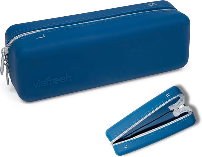 Daily Contact Lens Travel Case, R&L Labels, 30-Lens Holder, (Navy Blue) by VisFresh