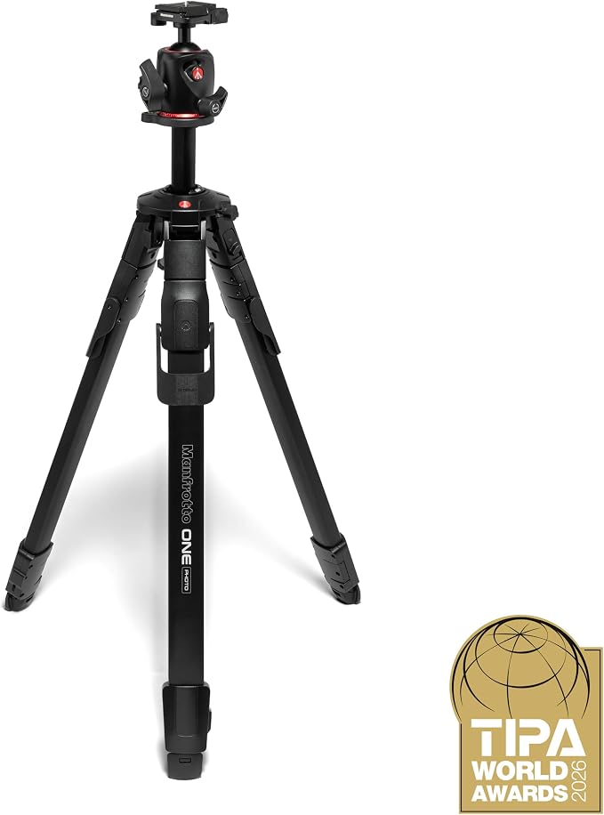 Manfrotto ONE Photo, Aluminum Tripod Kit, XPRO Ball Head Arca Swiss, 26.4lbs Load, 90° Horizontal Column, XTEND Legs Fast Setup, Modular Feet, Professional Photo Tripod Kit, DSLR & Mirrorless Cameras - Image 8