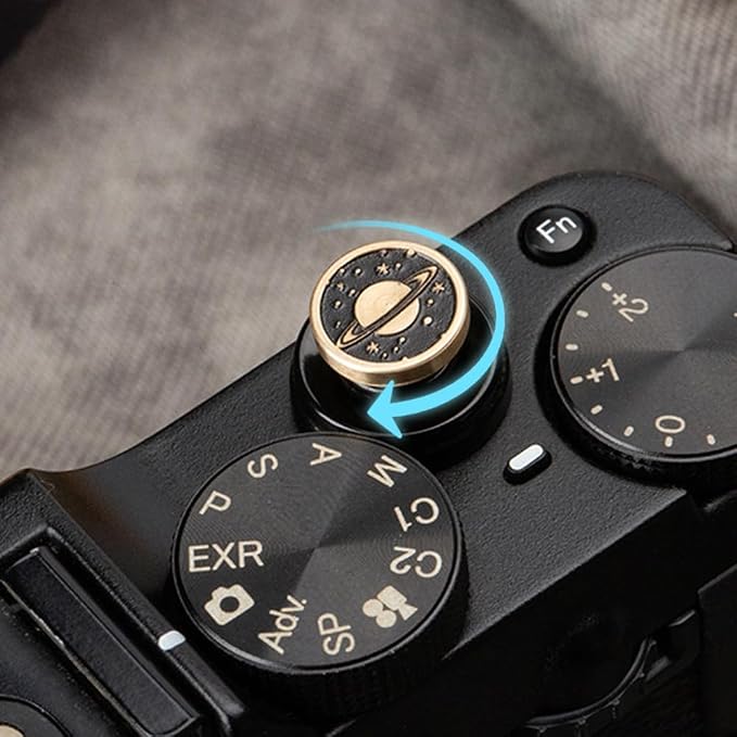 Camera Metal Shutter Button Cute for Nikon z30/z50/d810/d610 for Fujifilm X-T4 X-T30 X-T200 X-Pro3 X-Pro2 X-E4 X-A7 X-A5 (Brass Universe Button) - Image 5