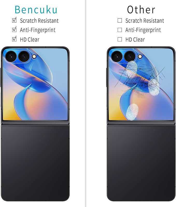 Screen Protector for Samsung Galaxy Z Flip 8 Tempered Glass | with Camera Lens Protector, Anti Scratch, Bubble Free, Case Friendly, 2+2 Pack - Image 2