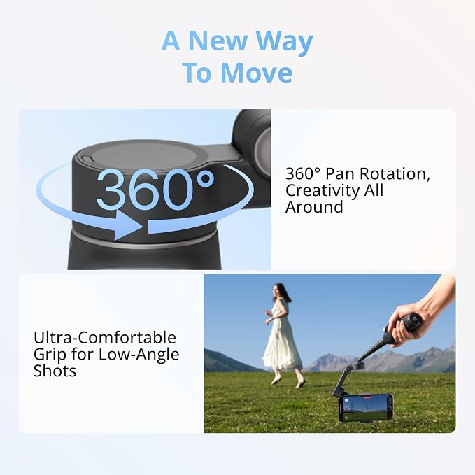 DJI Osmo Mobile 8 Standard Combo, Gimbal Stabilizer for Phone | AI Native Tracking, 360° Pan Rotation, Built-in Extension Rod & Tripod, 10h Battery, Extension Rod, 3-Axis Stabilization - Image 2