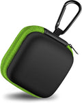 Square Earbud Case Portable EVA Carrying Case Storage Bag Cell Phone Accessories Organizer with Carabiner for Earphone, Earbud, Earpieces, SD Memory Card, Camera Chips, Tech Pouch, Green by Woyinger