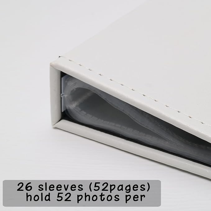 Small Photo Album 5x7 52 Pockets Leather Cover Picture Book Holds 5x7 Photos for Wedding, Baby, Family, Graduation - Image 2