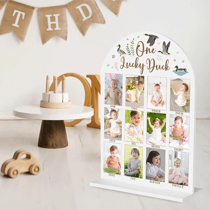 My First Year Photo Board Baby Milestone Signs One Year of Baby Photo Board, Best Babies Keepsake 10x14 Inches Acrylic Sign Decor Fits 2" x 3" Photo A10 - Image 5