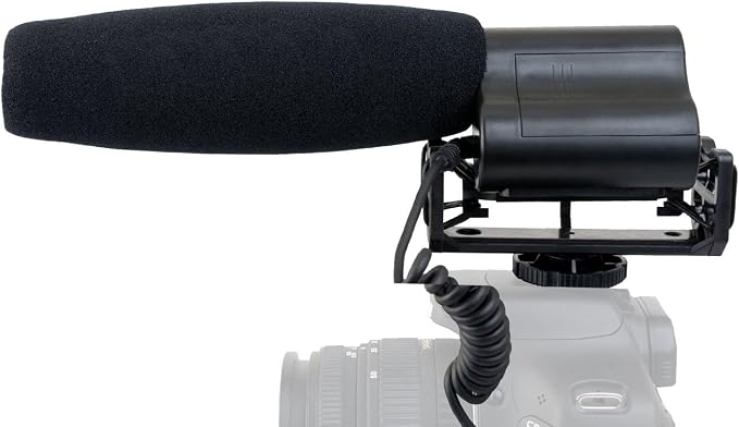 High Sensitivity Shotgun Microphone (Super Cardioid Stereo) with Windscreen & Dead Cat Wind Muff for Sony HDR-CX675 by DigitalNc