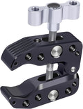 Universal Camera Clamp 10-60mm with 1/4"-3/8" Threads & Positioning Holes - Multi-Angle Adjustable Clamp for DSLR, Bike Handlebar, Desktop Streaming (Lightweight Aluminum Alloy) 62019 by Mechrig