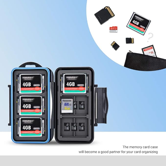 36 Slots SD Card Case Micro SD Card Case CF Card Holder Memory Card Holder Storage for 18 Micro SD Card, 12 SD SDXC SDHC Card, 6 CF Card - Image 8