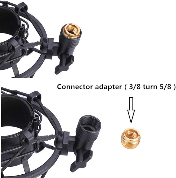 Microphone Shock Mount with Pop Filter, Mic Anti-Vibration Suspension Shock Mount Holder Clip for Diameter 46mm-51mm Microphone - Image 4
