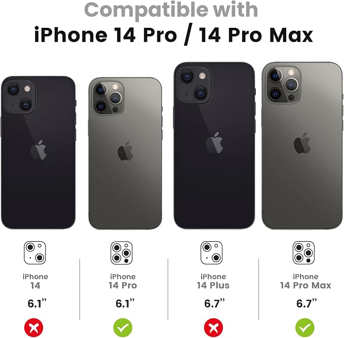 Tensea [3Pcs] for iPhone 14 Pro / 14 Pro Max Camera Screen Protector, Tempered Glass Film Camera Cover Lens Protector, Full Edge to Edge, HD Clear, Case Friendly for iPhone 14Pro 6.1"/ 14 ProMax 6.7" | Tempered Glass Film Lens Cover Screen Protector, F... - Image 2