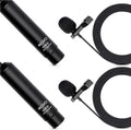 Movo LV4-O2 XLR Phantom Power Omnidirectional Lavalier Microphone Set, with Lapel Mic Clips and Windscreens - Perfect Lapel Microphone for Video Recording, Podcast, Interview, YouTube Production by Movo