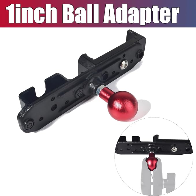 Dual Slot Mount - Universal 25mm/1inch Ball Adapter Holder for Walkie Talkie, Mic & Smartphone | Secure Clip, Heavy Duty Design with RAM Mounts B Size Double Socket Arm - Image 3