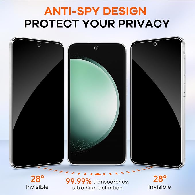 3+3 for Samsung Galaxy S23 FE 5G Privacy Screen Protector Camera Protector | 9H Tempered Glass Cell Phone Protector Camera Lens Protector - Image 5