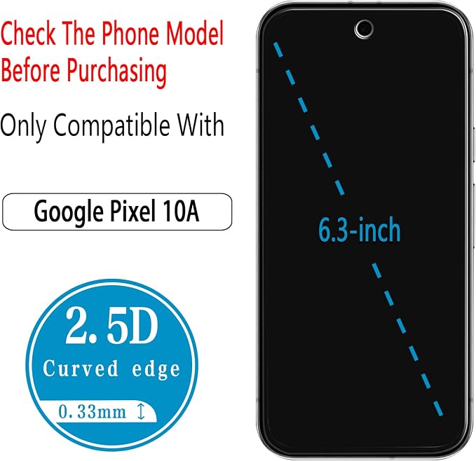 2+2 Pack Screen Protector for Google Pixel 10a Tempered Glass | with Camera Lens Protector, Anti Scratch, Bubble Free - Image 3