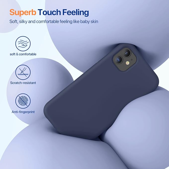 Miracase Silicone for iPhone 11 Phone Case, Dark Blue | Soft Anti-Scratch Microfiber Lining, Premium Silicone Cover Shockproof Drop Protection Phone Case for 11 - Image 4