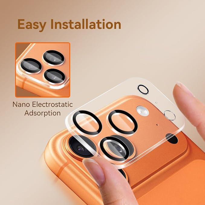 Camera Lens Protector for iPhone 17 Pro Max 6.9",9H Tempered Glass，Ultra HD, Scratch Resistance Easy to Install，Case Friendly， 3-Pack - Image 5