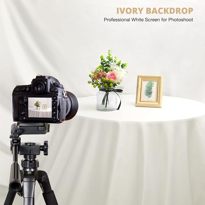 Aimosen 10x10 FT Ivory Backdrop Background for Photography Large Photo Backdrop Curtain Drapes, High Density Ivory Screen Backdrops for Portrait Photoshoot Booth Video Studio - Image 4