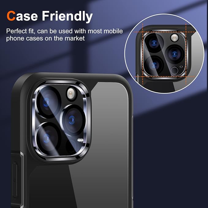 UniqueMe 3 Pack for iPhone 13 Pro/13 Pro Max Camera Lens Protector-Clear | Tempered Glass, Case Friendly, New version, Scratch-Resistant, Easy Installation - Image 3
