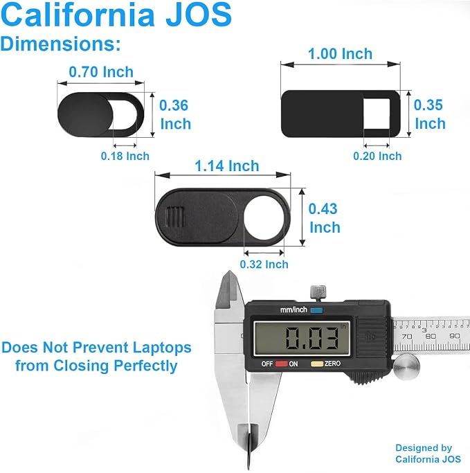 JOS California 9 Pack(3 Large + 3 Medium + 3 Small) 0.03 inch Ultra Thin Webcam Cover Slide Camera Blocker Protect Your Privacy Security for MacBook Air, Laptop, iPad, iMac, PC, iPhone - Image 7