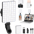 Newmowa 60 LED High Power Rechargeable Clip Fill Video Conference Light | with Front & Back Clip, Adjusted 3 Light Modes for Phone, iPhone, Android, iPad, Laptop, for Makeup, TikTok, Selfie, Vlog by Newmowa