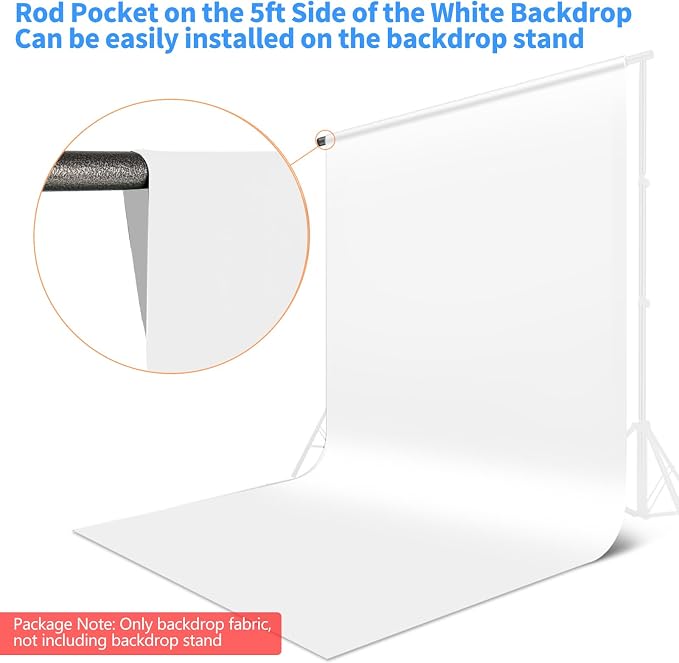 Hemmotop Photo Backdrop, White, 5x7ft, Photography Background Backdrops | Polyester Fabric, Non Reflective, Ideal for Photoshoot, Product Photos, Easter, Birthday, Baby Shower, Halloween Party - Image 7
