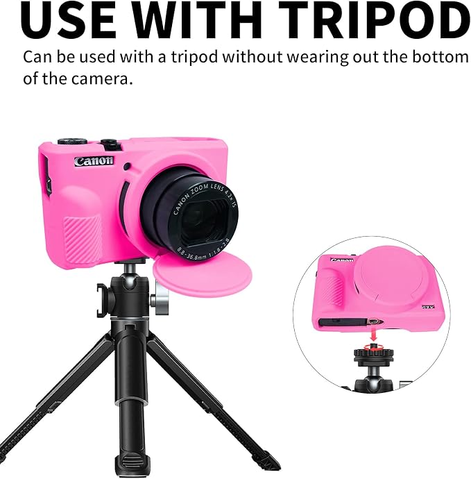 Easy Hood Camera Case Cover for Canon Powershot G7X Mark III (Rosy Pink) | With Removable Lens Cover,Soft Silicone Protective Case,Anti-Scratch,Slim Fit,Enhanced Grip,Lightweight Camera Accessories - Image 7