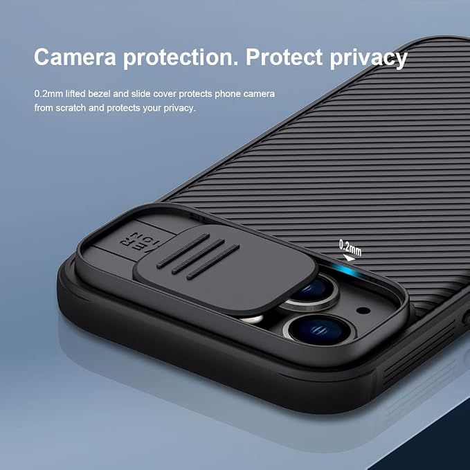 Mangix for iPhone 14 Case with Camera Cover,Slim Fit Thin Polycarbonate Protective Shockproof Cover with Slide Camera Cover, Upgraded Case for Apple iPhone 14 6.1inch (Black) - Image 5