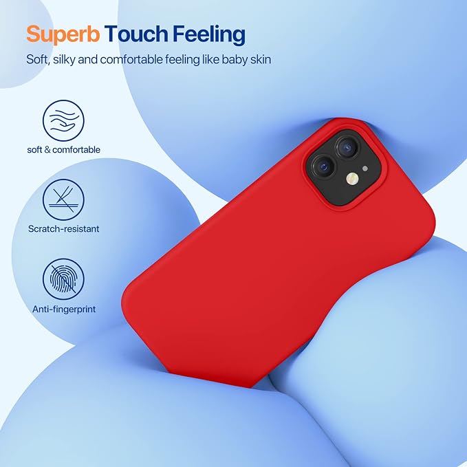 Miracase Silicone for iPhone 12 Case and iPhone 12 Pro Case, Red | Liquid Silicone Gel Rubber Shockproof Drop Protection Phone Case for iPhone 12/12 Pro 6.1 inch - Image 3