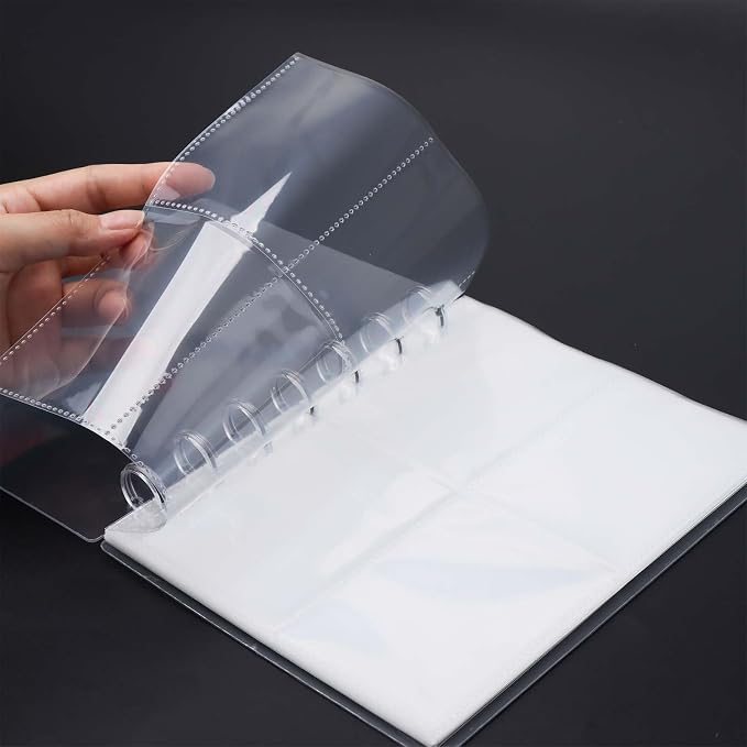 Clear Discbound Pocket Sleeves 7 Disc Sheet Protectors 20 Inner Pages PP 2.6x3.5 Pockets PET Cover Photo Card Protector Binder Album (4 Pocket - 7 Disc) - Image 5
