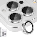 Camera Lens Protector for iPhone 16 Pro/16 Pro Max, Silver | Tempered Glass, Auto-align Tray, Easy Installation, Case Friendly, Anti-Scratch, HD Clear, Ultra Slim by Rayorcon