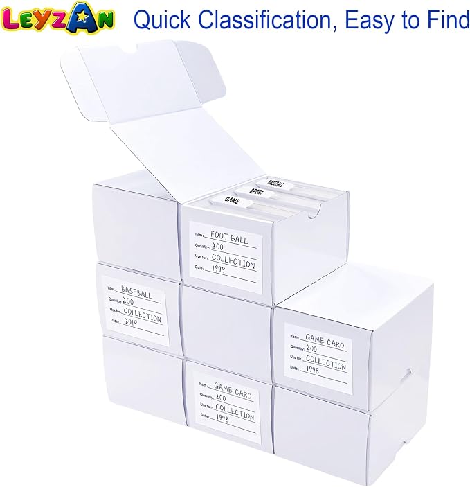 Trading Card Storage Box, 8-Pack 200 Count Cardboard TCG & Sport Card Box | Trading Card Storage with Divider and Labels, Card Organizer Box for MTG, Magic, Football, Basketball, Game Card Collections - Image 5