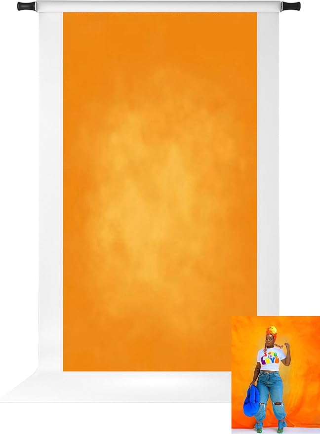 Kate Orange Photography Backdrops Abstract Photo Backdrop Poratrait Background for Photoshoot, 10x20ft by KateBackdropforPhotography