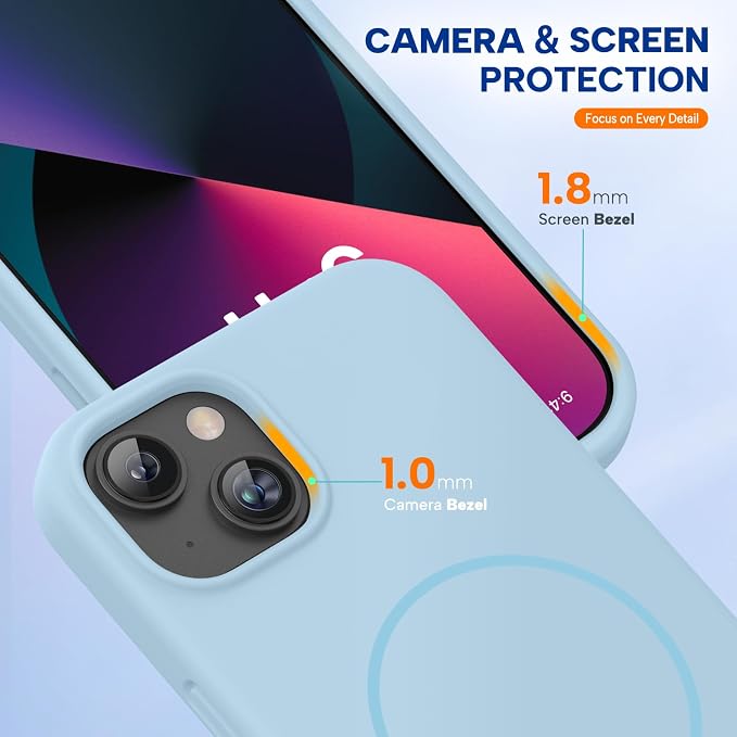 Miracase Silicone & Magnetic for iPhone 13 Case, Clove Purple | Compatible with MagSafe, Soft Microfiber Lining, Premium Silicone Cover Shockproof Drop Protection Phone Case for 13 - Image 8