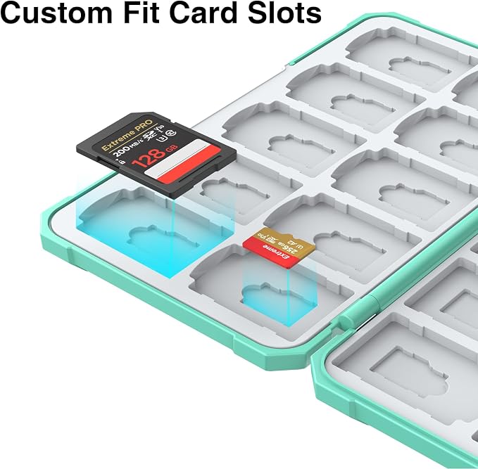SD Card Case with 40 Precise Card Slots for SDXC Micro SD Cards | Hard ABS Shell & Soft Silicone , Precise 40 Card Slots,Magnetic Closure,Portable Memory Card Holder for Daily Travel - Image 3