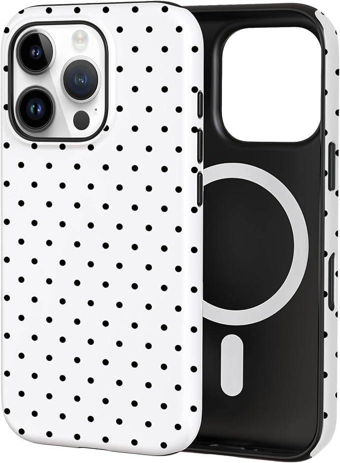 TPU Phone Case for iPhone 16 Pro Max, MagSafe Wireless Charging Compatible, Shockproof Slim Fit Protective Cover with Anti-Yellowing & Raised Camera Protection (Polka dot 8, iPhone 16 Pro Max) by Unknown