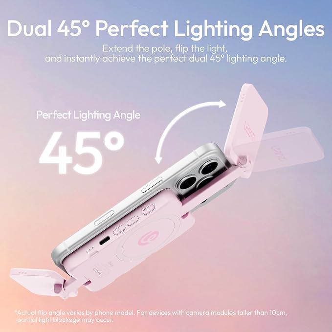 Ulanzi GL01 Magnetic Selfie Light for Phone, Dual BI- Color 2500K-6500K | Portable Video LED Light for iPhone 12- 17 Pro Model, Dimmable Rechargeable, for Portrait Selfie, Tiktok Vlog Live Broadcast - Image 5