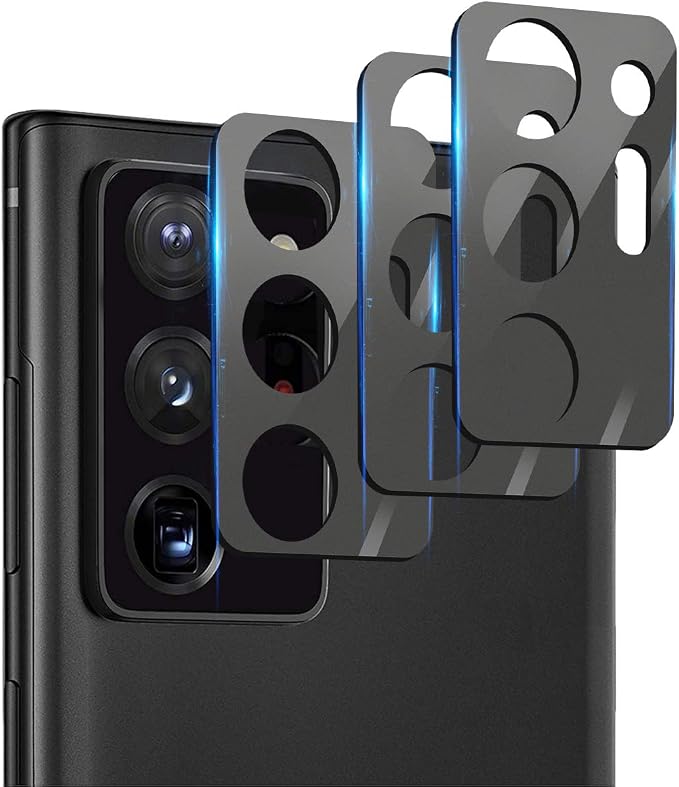 Suoman 3-Pack for Samsung Note 20 Ultra Camera Lens Protector - [Aluminum alloy] [Does not Affect Night Shots] 9H Hardness Tempered Glass Film - Black by Suoman