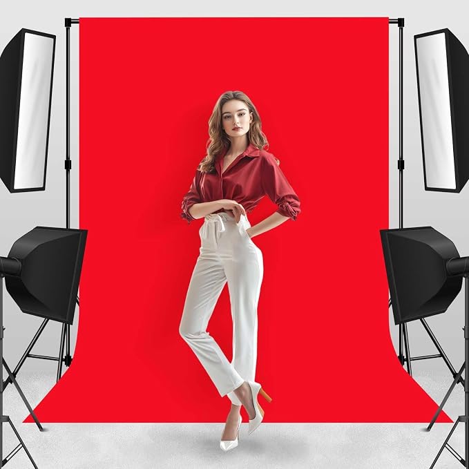 Red Photo Backdrop Cloth Professional Photography Background 10x10ft | Seamless Design eliminates Wrinkle Portrait Photography Wedding Dark Theme Decorations - Image 5