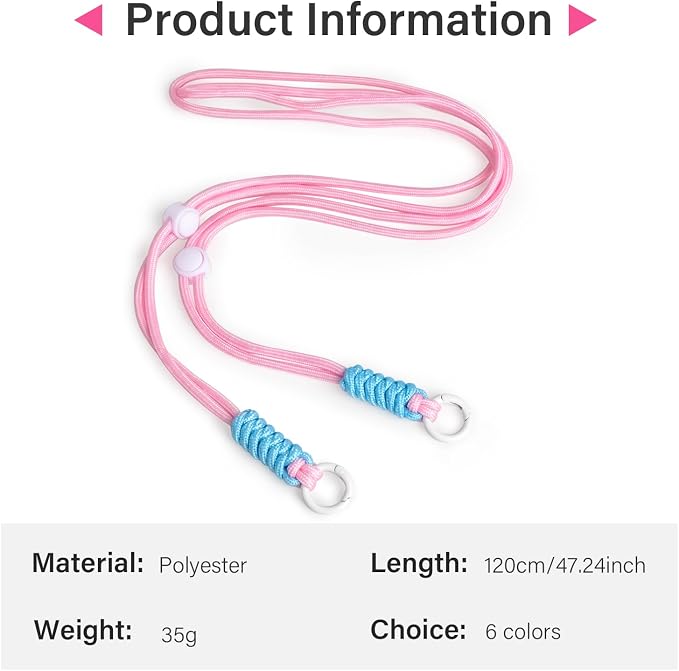 VOVMOEYA Camera Strap,Long Neck Strap for Fujifilm Mini 12/11/9/8/7+,Shoulder Strap camera strap Long Crossbody Lanyard for photographer Camera/Badge Holder/Keys/Wallet Multi-Function Lanyard(Pink) - Image 5