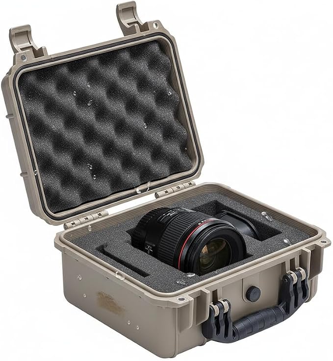 MEIJIA All Weather IP67 Waterproof Hard Camera Case,Hard Protective Case,Hard Case with Customizable Foam,Fit Use of Drones,Camera,Equipments,Pistols(Desert Tan,13.35 x11.63x5.98inches) - Image 8