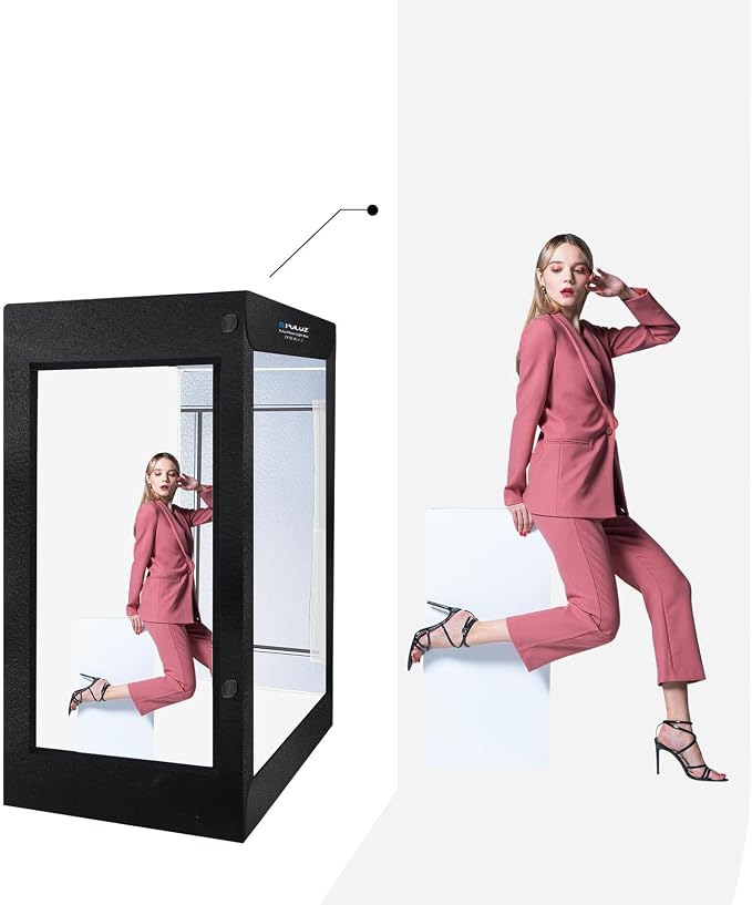 PULUZ Professional Large Photo Light Box Photography Studio, 47x31x78inch Large Lightbox Photo Video Continuous Lighting Softbox Shooting Tent Kit with 2 Colors PVC Backdrops - Image 9