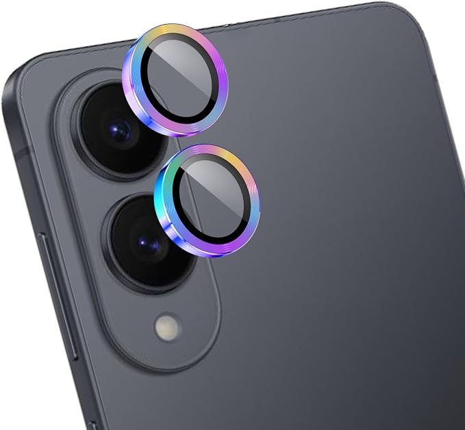 Camera Lens Protector for Samsung Galaxy S25 Edge,1 Pack | Tempered Metal Glass Camera Cover, HD Clear Anti-Scratch Lens Screen Protector Film,Case Friendly,Colorful Titanium by Unknown