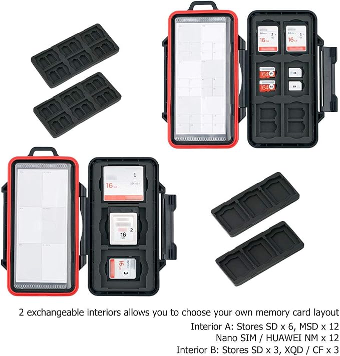 PROfezzion Memory Card Holder Case for CFexpress Type B, XQD, CF, SD & TF | 48 Slots Weatherproof, Heavy Duty Hard Shell, Fits CFexpress Type-B, XQD, CF, SD & MicroSD Cards (Not for CFexpress Type-A) - Image 3