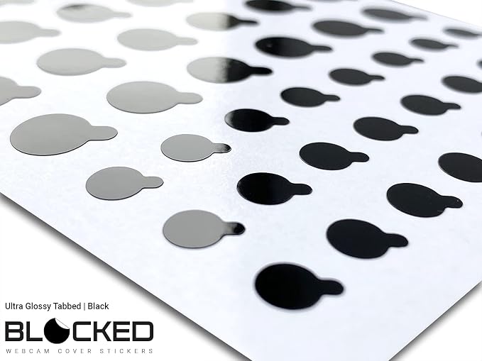 The Original Vinyl Webcam Cover Stickers | Restickable & Stackable Privacy Covers | for All Camera-endable Devices | 3-Sizes | 57 Black Tabbed (Ultra Glossy) - Image 3
